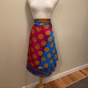 NWT Sari Silk Reversible Wrap Skirt - Size 22-26